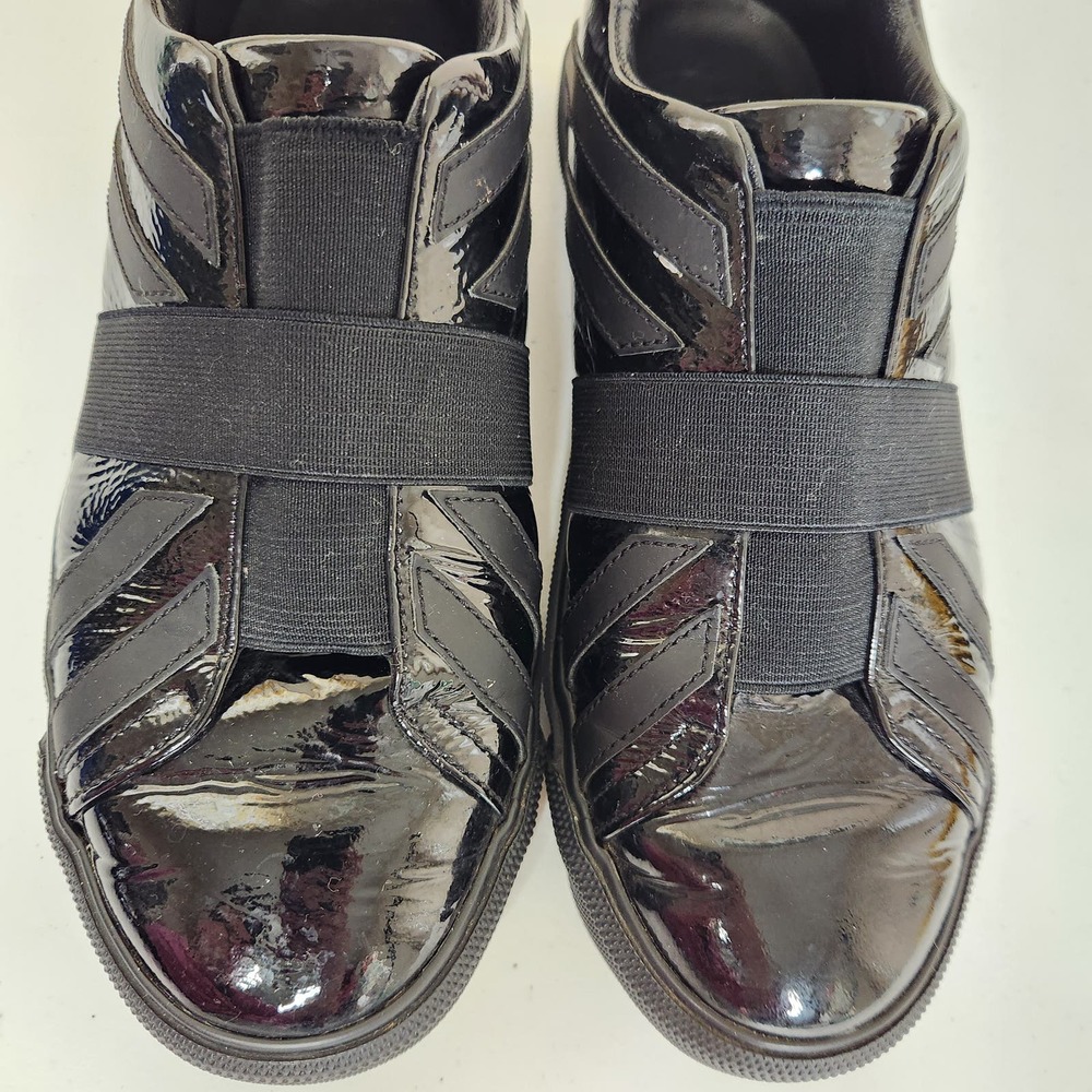 Burberry Union Jack Slip On Sneaker Patent‎ Leather Black Womens IT 36 US 6 - Picture 4 of 12
